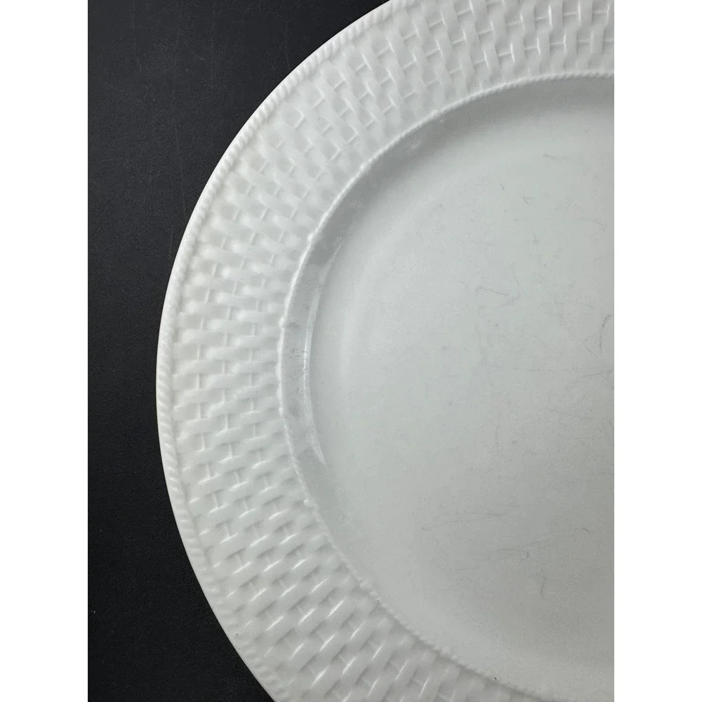 Sakura Oneida Basketweave White Stoneware Dinner Plate‎ 10.5 Inch
